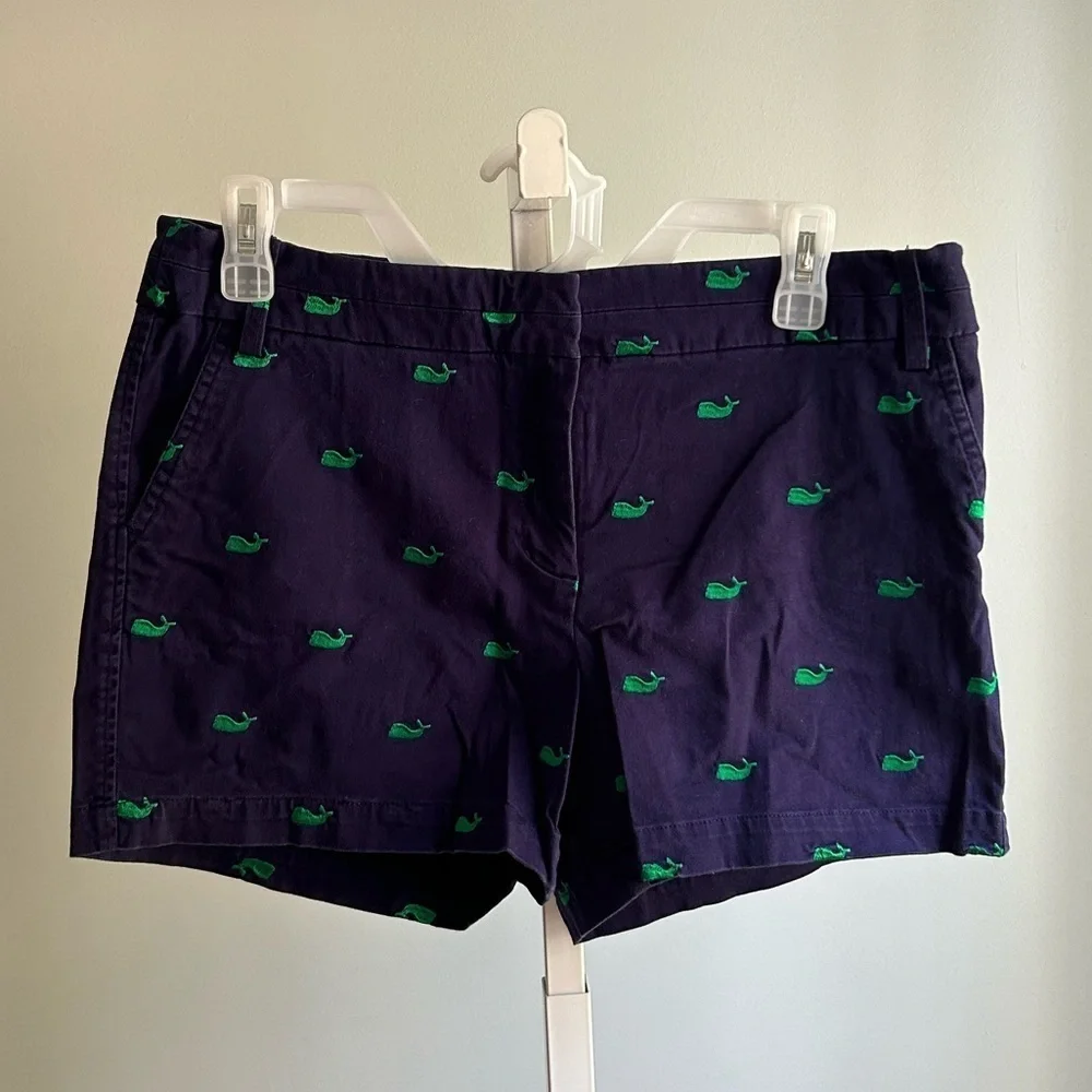 British Khaki Navy Green Whale Pattern Shorts